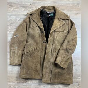 Vintage 1970s McGregor Tan Suede Military Jacket